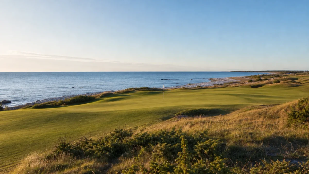 Gotländskt landskap kring en golfbana