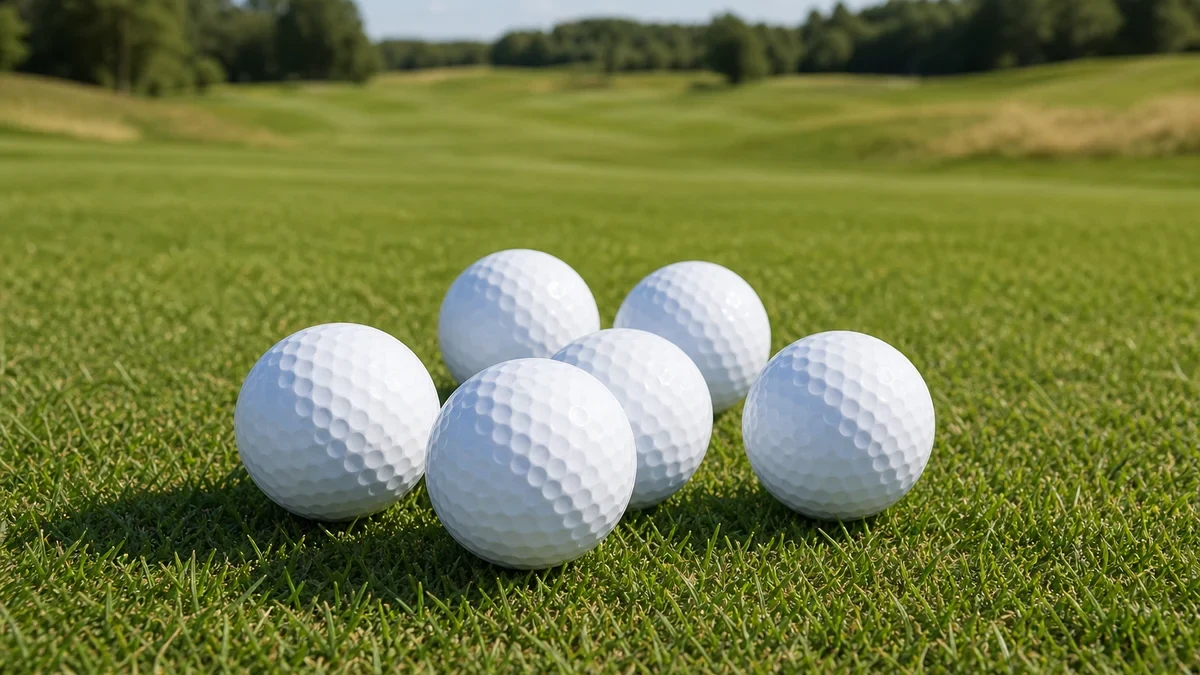 Markerad golfboll som visar lagets valda läge i scramble