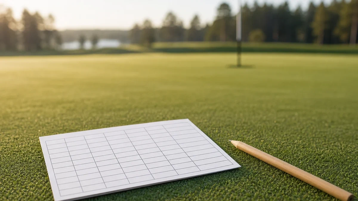 Poängbogey: så räknas poängen hål för hål illustrerad med golfmotiv